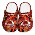 customized colorado avalanche autumn leaves clog best selling