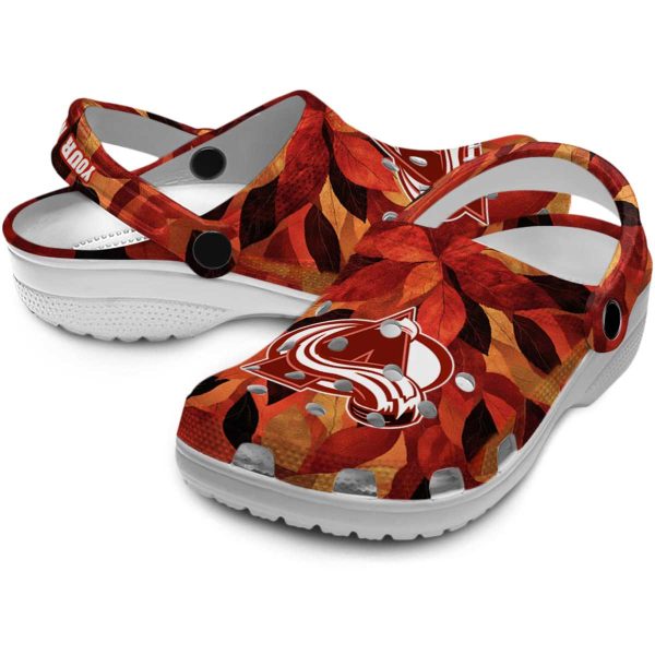 customized colorado avalanche autumn leaves clog high quality