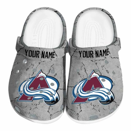 customized colorado avalanche cracked texture clog best selling