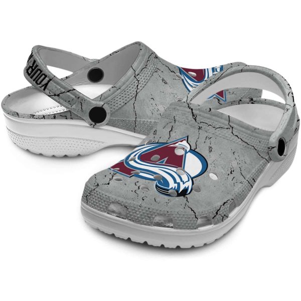 customized colorado avalanche cracked texture clog high quality