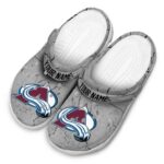 customized colorado avalanche cracked texture clog best selling