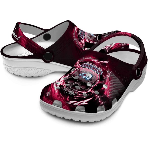 customized colorado avalanche gothic skull clog high quality