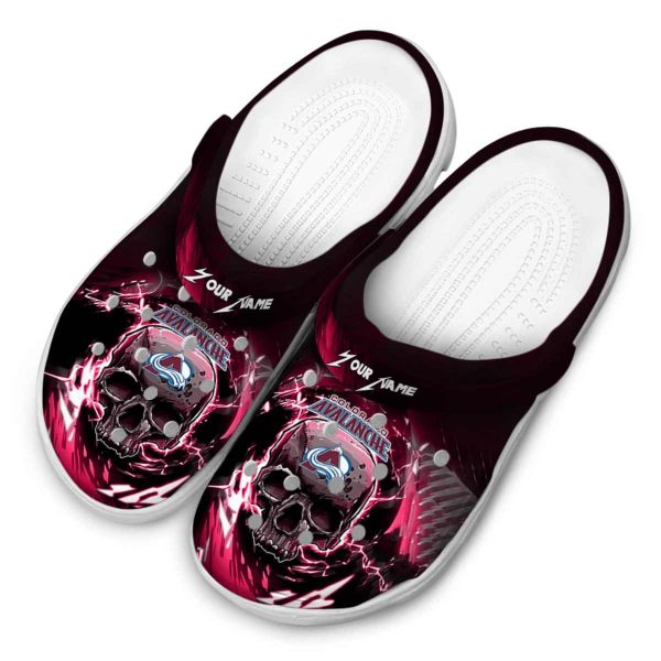 customized colorado avalanche gothic skull clog latest model
