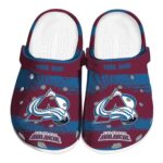 customized colorado avalanche paint splatter graphics clog best selling
