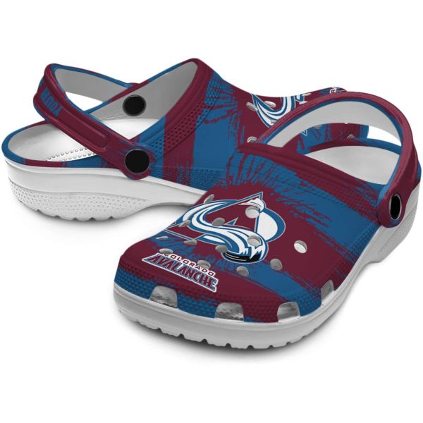 customized colorado avalanche paint splatter graphics clog high quality