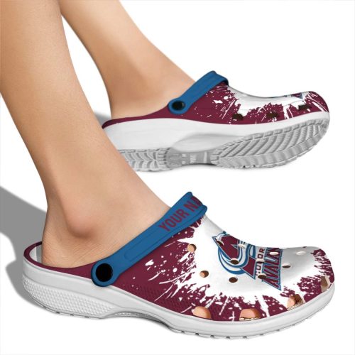 customized colorado avalanche splash art clog fashion forward