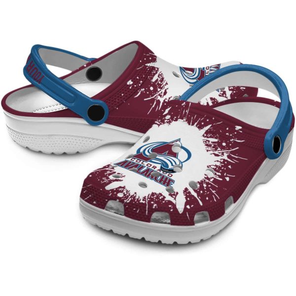 customized colorado avalanche splash art clog high quality