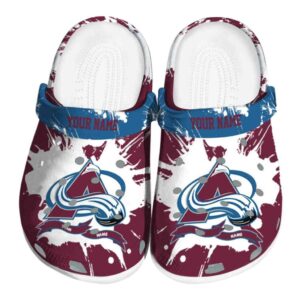 customized colorado avalanche splatter pattern clog best selling
