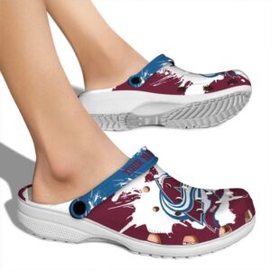 customized colorado avalanche splatter pattern clog fashion forward