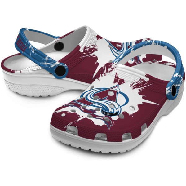 customized colorado avalanche splatter pattern clog high quality