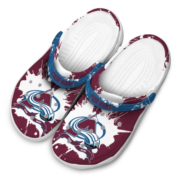customized colorado avalanche splatter pattern clog latest model