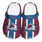 customized colorado avalanche vertical stripes clog best selling