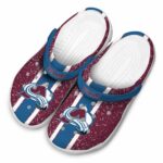 customized colorado avalanche vertical stripes clog best selling