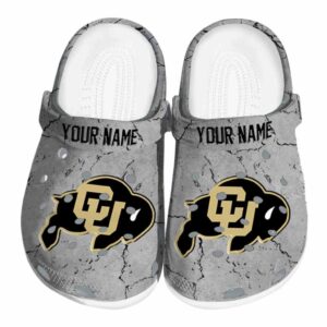 customized colorado buffaloes cracked texture clog best selling