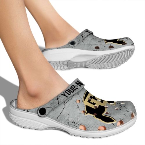 customized colorado buffaloes cracked texture clog fashion forward