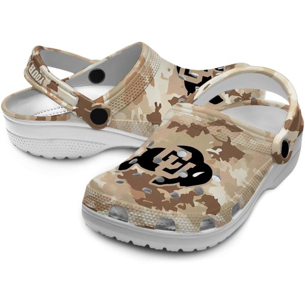 customized colorado buffaloes desert camo clog high quality