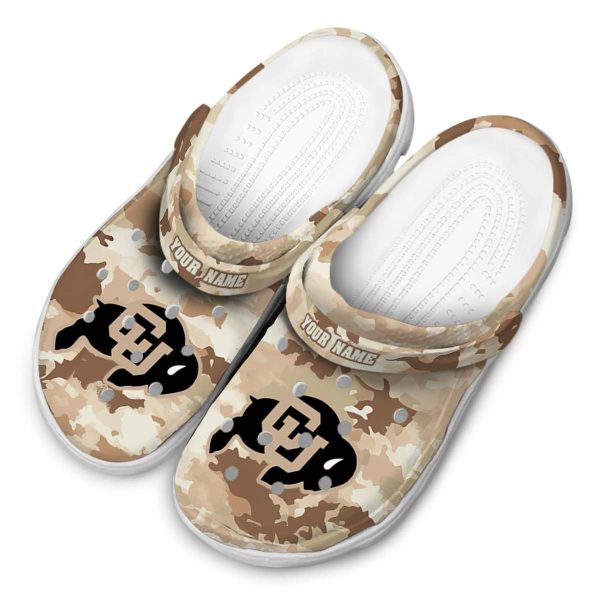 customized colorado buffaloes desert camo clog latest model