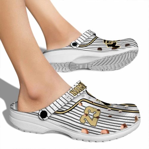 customized colorado buffaloes pinstripe pattern clog fashion forward