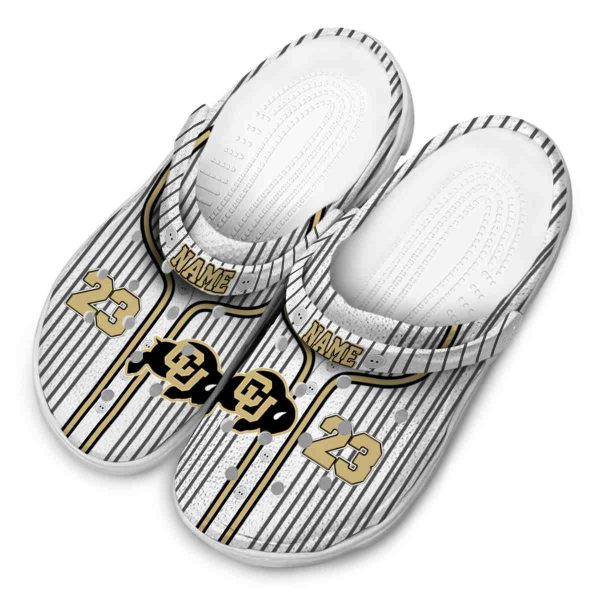 customized colorado buffaloes pinstripe pattern clog latest model