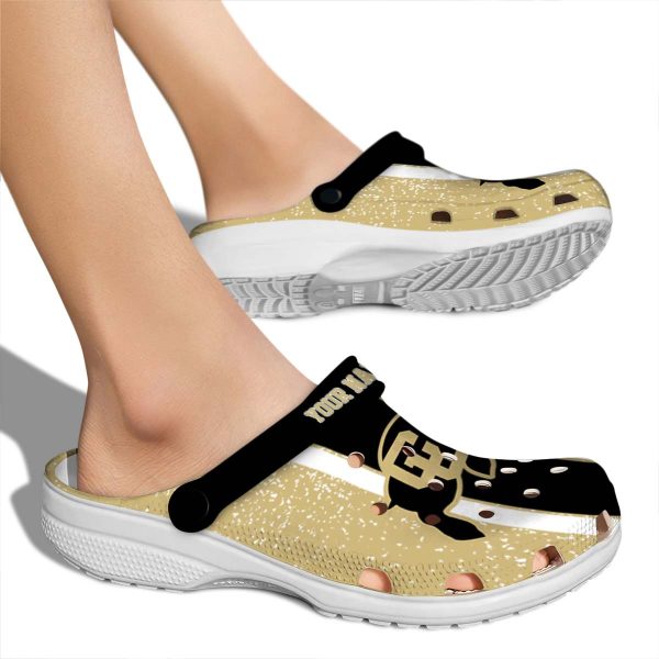 customized colorado buffaloes vertical stripes clog fashion forward