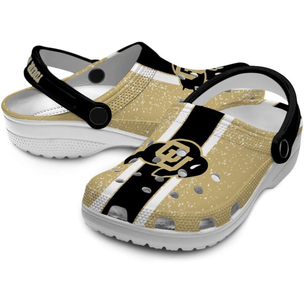 customized colorado buffaloes vertical stripes clog high quality
