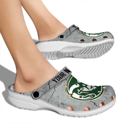customized colorado state rams cracked texture clog fashion forward
