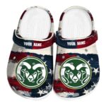 customized colorado state rams patriotic stripes clog best selling