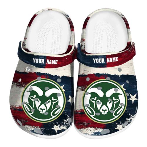customized colorado state rams patriotic stripes clog best selling
