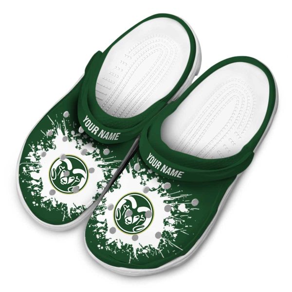 customized colorado state rams splatter background clog latest model
