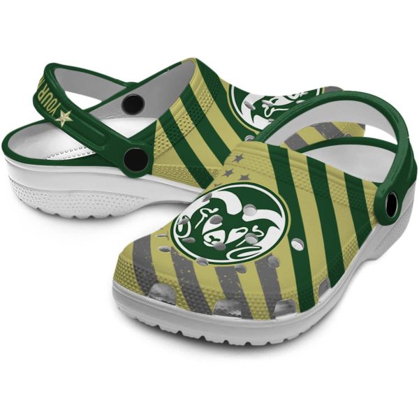 customized colorado state rams star spangled graphic clog high quality