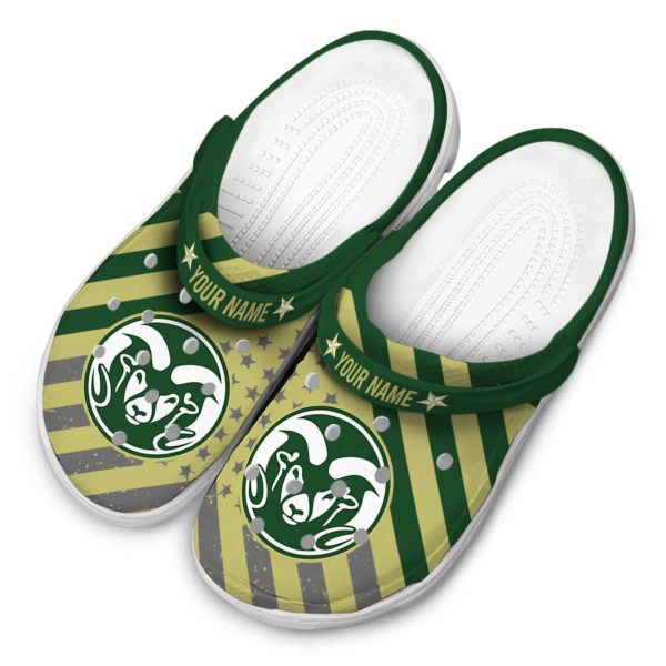 customized colorado state rams star spangled graphic clog latest model