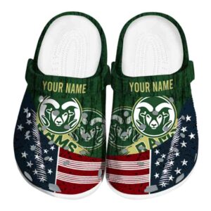 customized colorado state rams star spangled side pattern clog best selling