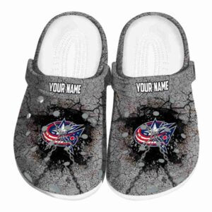 customized columbus blue jackets cracked ground texture clog best selling