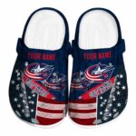 customized columbus blue jackets star spangled side pattern clog best selling