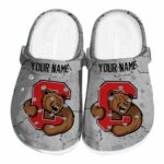 customized cornell big red cracked texture clog best selling