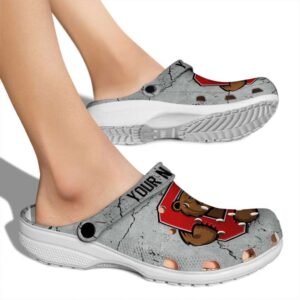 customized cornell big red cracked texture clog fashion forward