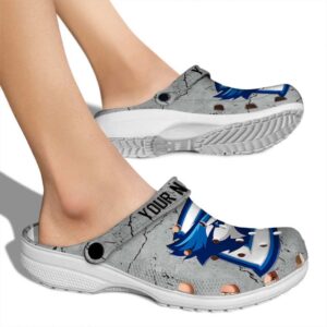 customized creighton bluejays cracked texture clog fashion forward