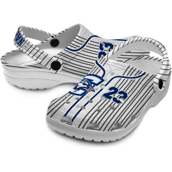 customized creighton bluejays pinstripe pattern clog high quality