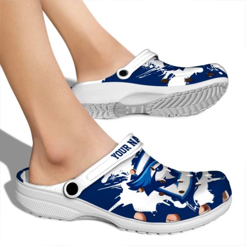 customized creighton bluejays splatter pattern clog fashion forward