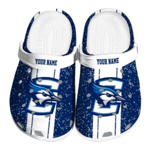 customized creighton bluejays vertical stripes clog best selling