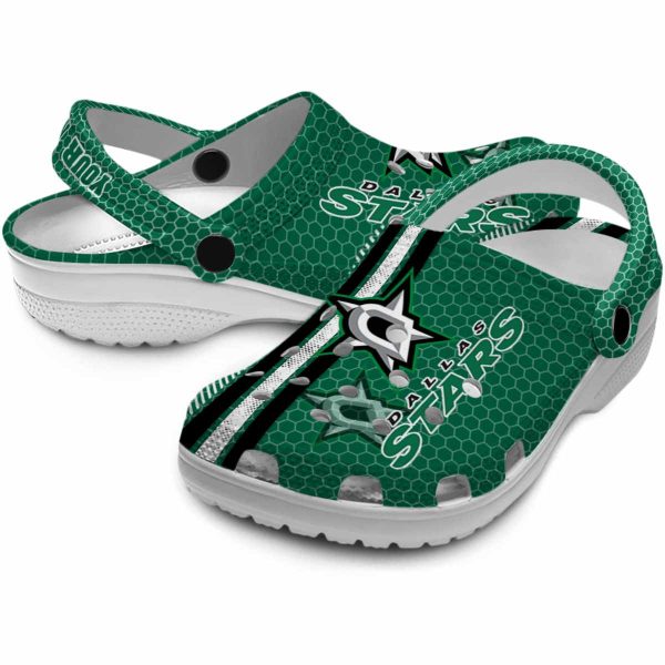 customized dallas stars contrasting stripes clog high quality