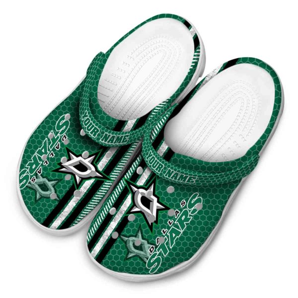 customized dallas stars contrasting stripes clog latest model