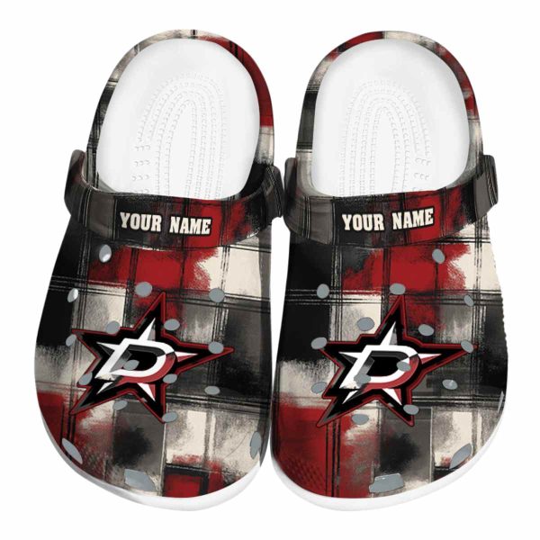customized dallas stars plaid fusion clog best selling