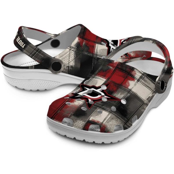customized dallas stars plaid fusion clog high quality