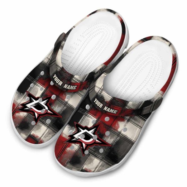 customized dallas stars plaid fusion clog latest model