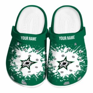customized dallas stars splatter background clog best selling