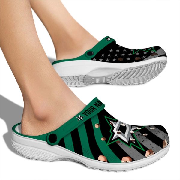 customized dallas stars star spangled graphic clog fashion forward