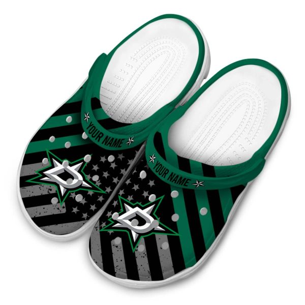customized dallas stars star spangled graphic clog latest model