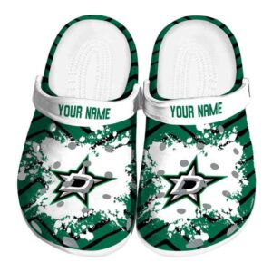 customized dallas stars zigzag paint burst clog best selling
