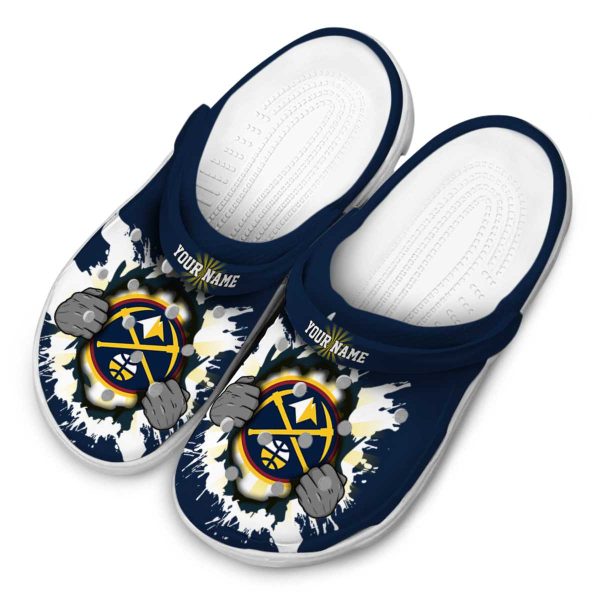 customized denver nuggets gripping hand clog latest model